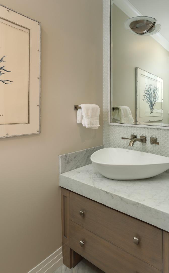 9 Park Drive Atherton, CA 94027 - Photo 15 of 56 a bathroom with a sink and a mirror