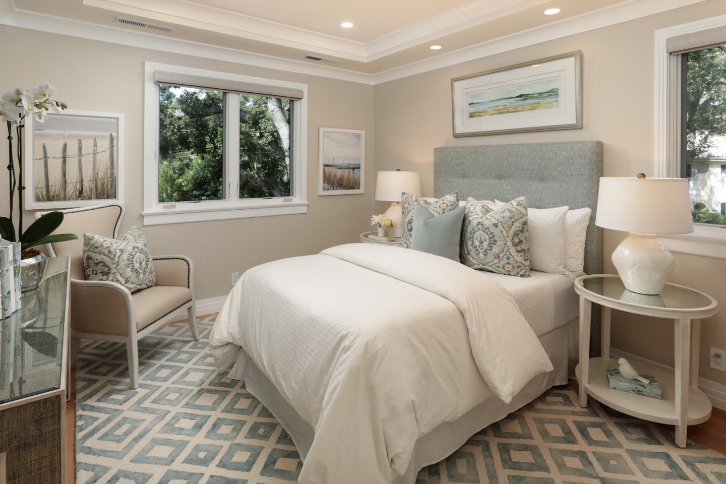 9 Park Drive Atherton, CA 94027 - Photo 25 of 56 a bed room with a bed and a chair