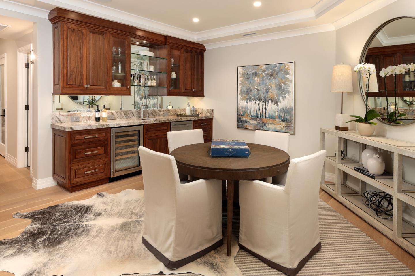 9 Park Drive Atherton, CA 94027 - Photo 37 of 56 a kitchen with stainless steel appliances a stove a sink a microwave a dining table and chairs