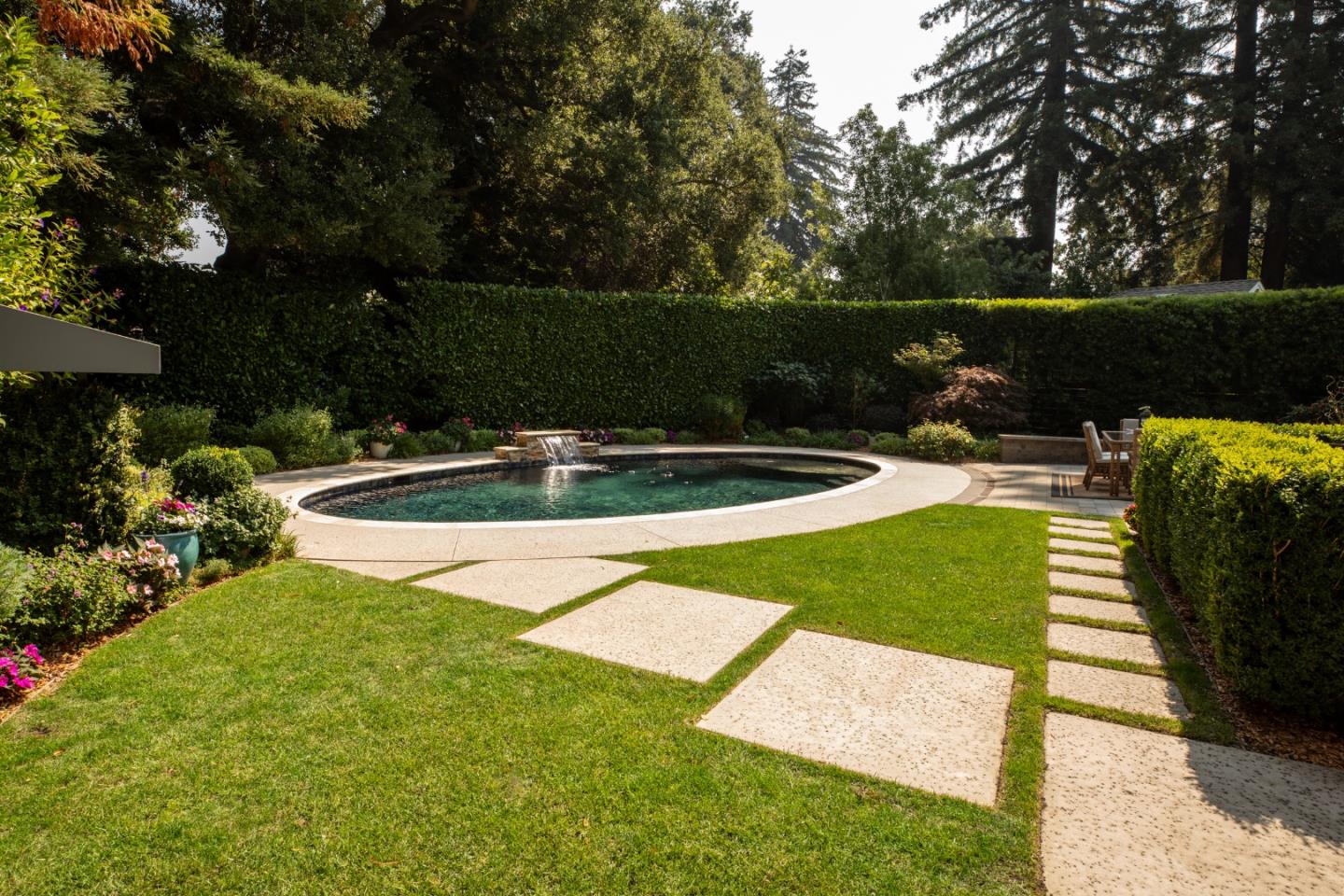 9 Park Drive Atherton, CA 94027 - Photo 44 of 56 a view of a backyard with sitting area