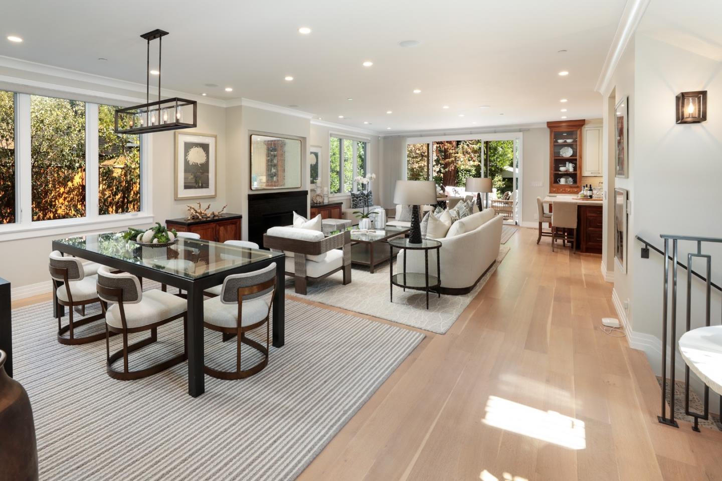 9 Park Drive Atherton, CA 94027 - Photo 6 of 56 a living room with fireplace furniture and a wooden floor