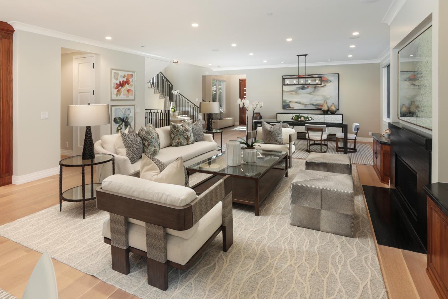 9 Park Drive Atherton, CA 94027 - Photo 9 of 56 a living room with furniture wooden floor and a large window