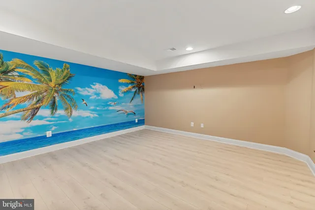 a balcony with wooden floor