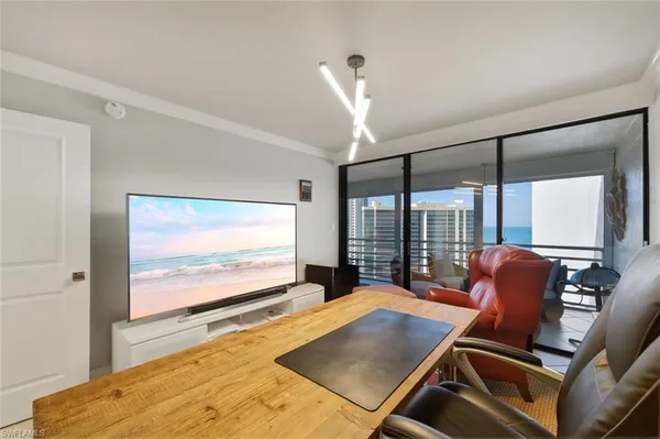 a room with furniture and windows