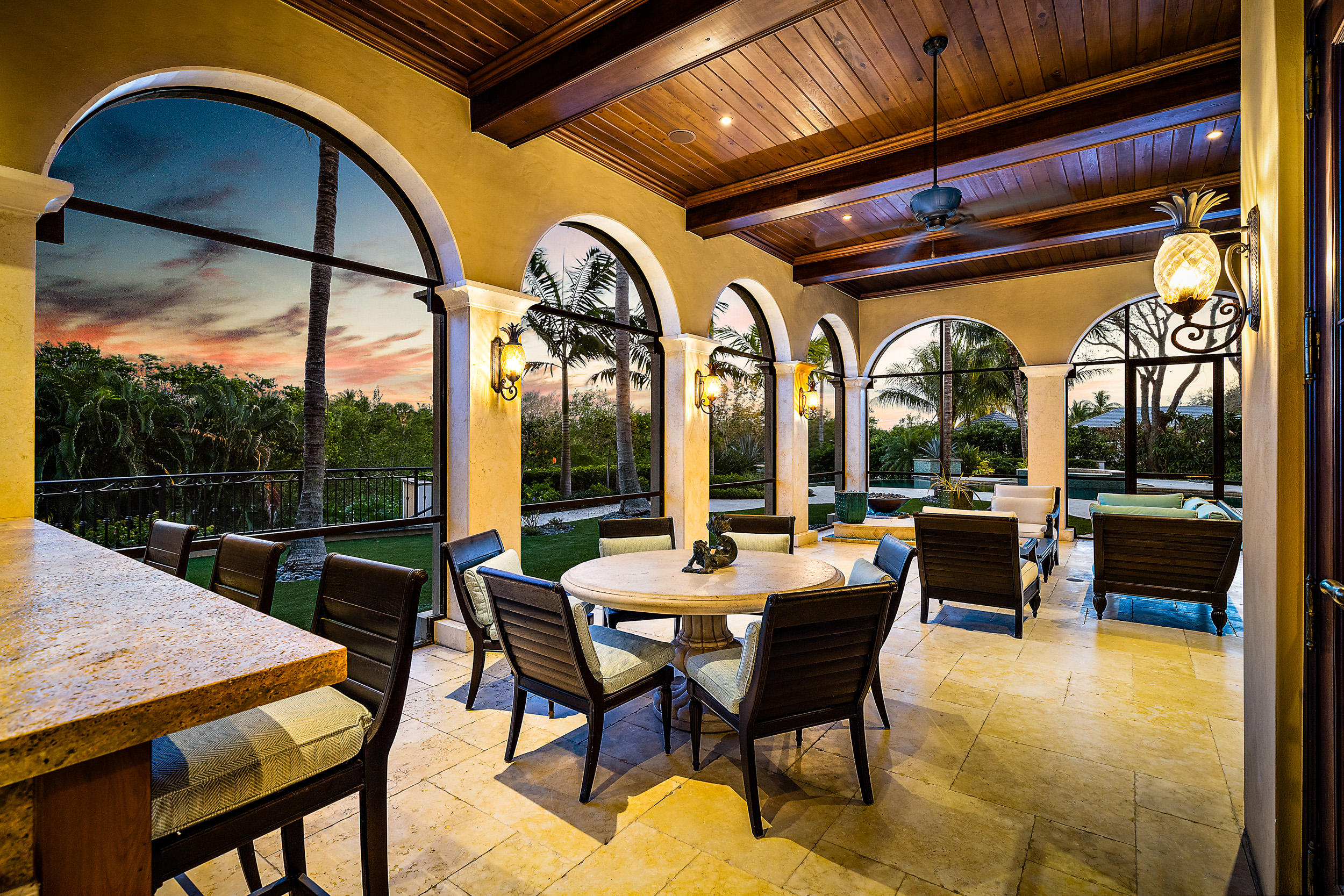 12358 Ridge Road North Palm Beach, FL 33408 - Photo 5 of 23 Covered Patio-Dusk