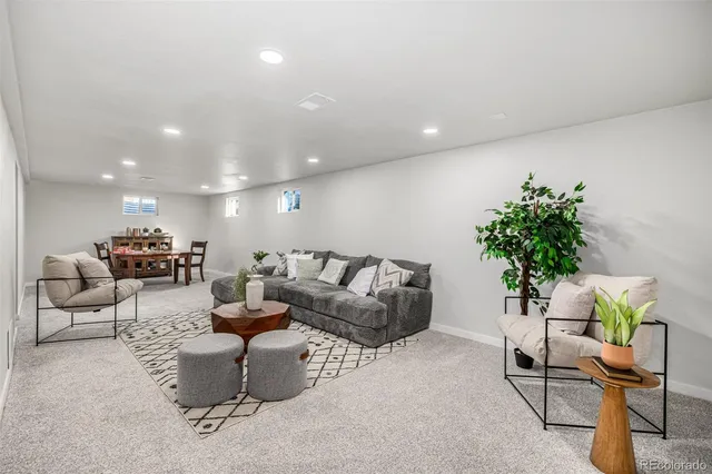 a living room with furniture