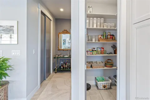 a view of room with shelves