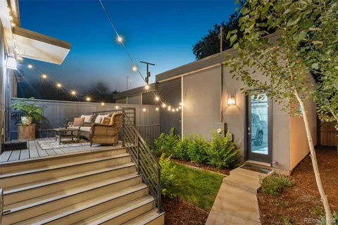 a backyard of a house with lots of green space