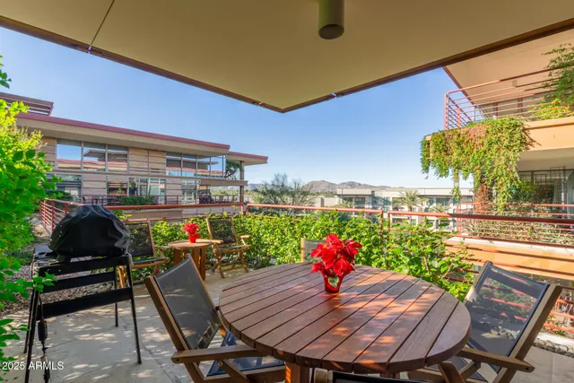 a view of a outdoor seating area