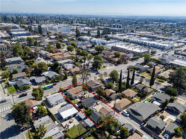 an aerial view of a city