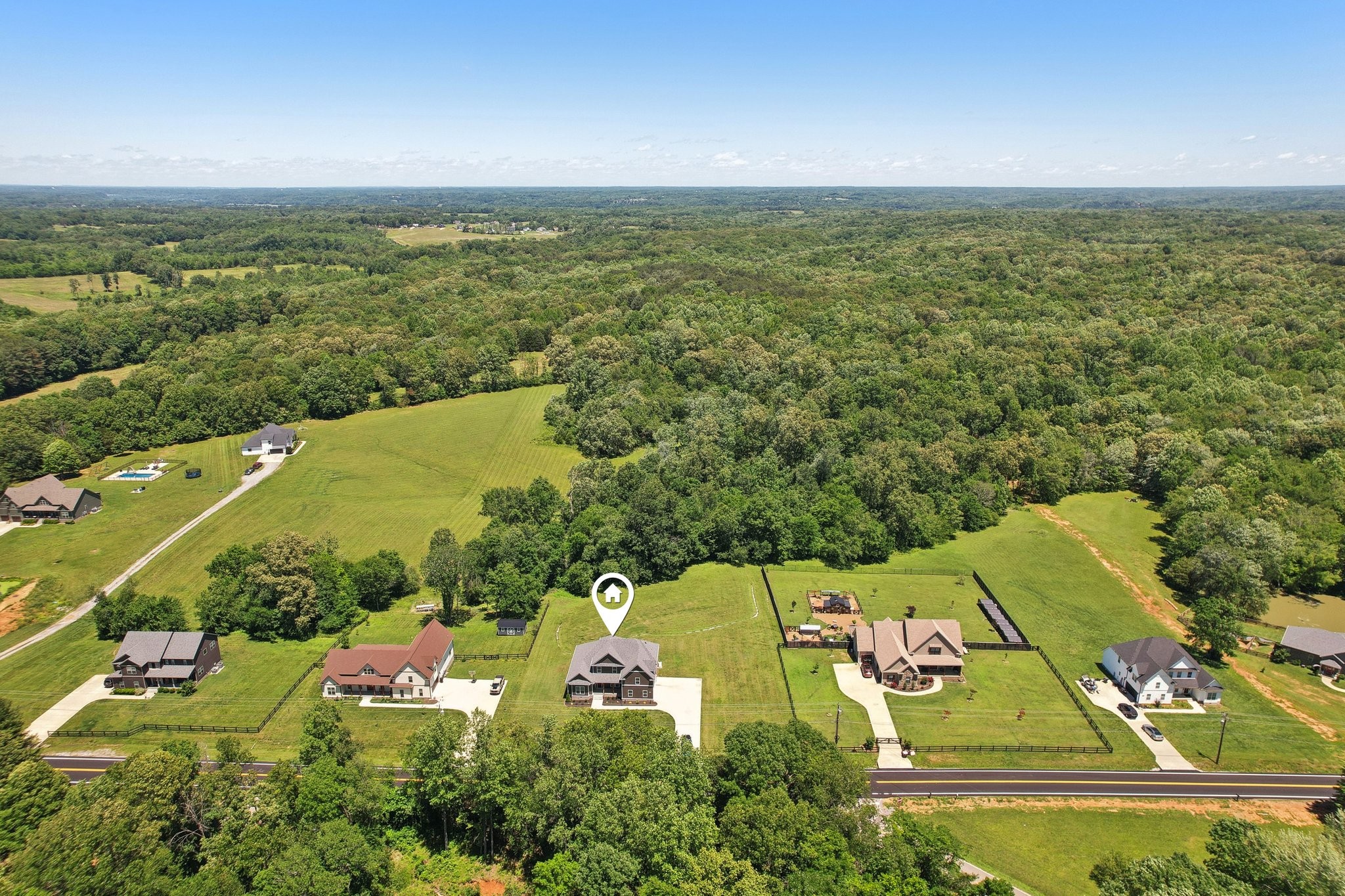 1373 Southside Road Southside, TN 37171 - Photo 49 of 56 an aerial view of residential houses with outdoor space and swimming pool