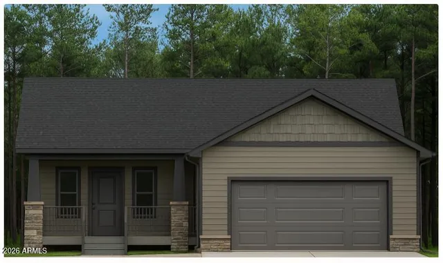 a house with trees in the background