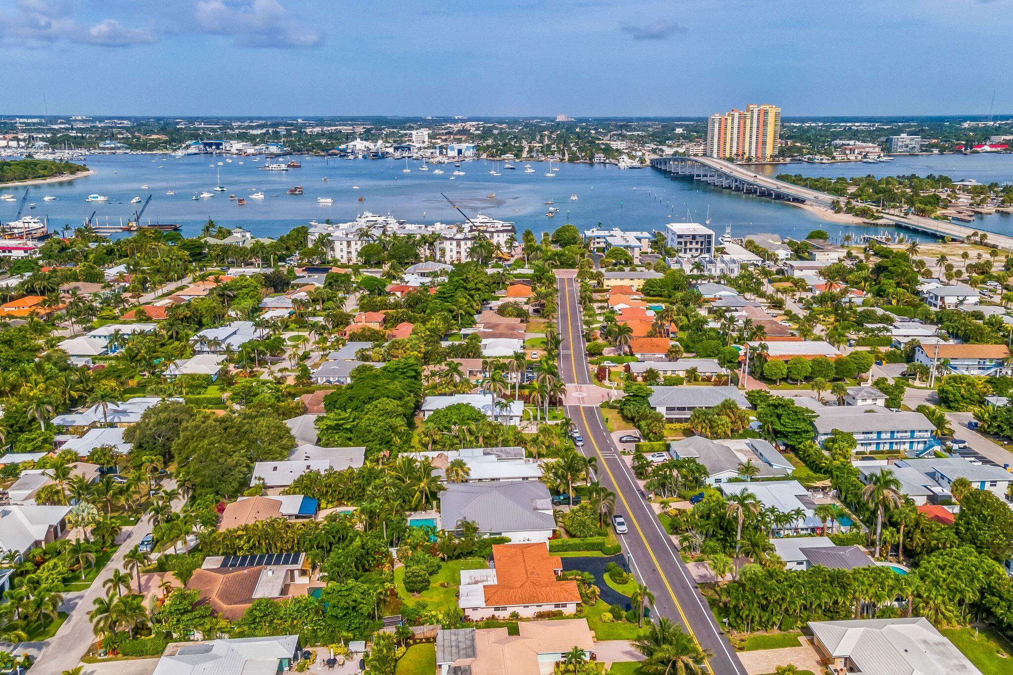 226 Bamboo Road Palm Beach Shores, FL 33404 - Photo 33 of 39 an aerial view of residential building and lake
