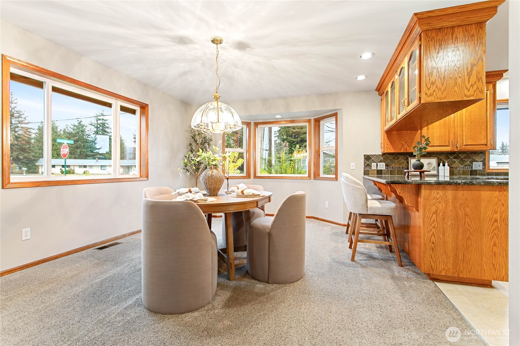 8639 Bender Road Lynden, WA 98264 - Photo 8 of 40 a view of a dining room with furniture window and outside view