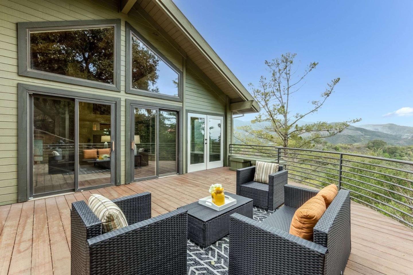 22340 Regnart Road Cupertino, CA 95014 - Photo 41 of 74 a view of deck with couch and chairs
