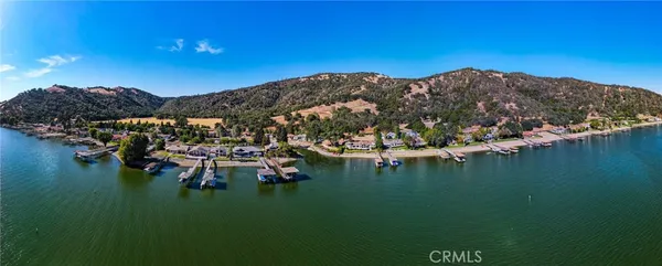a view of a lake with a mountain in the background