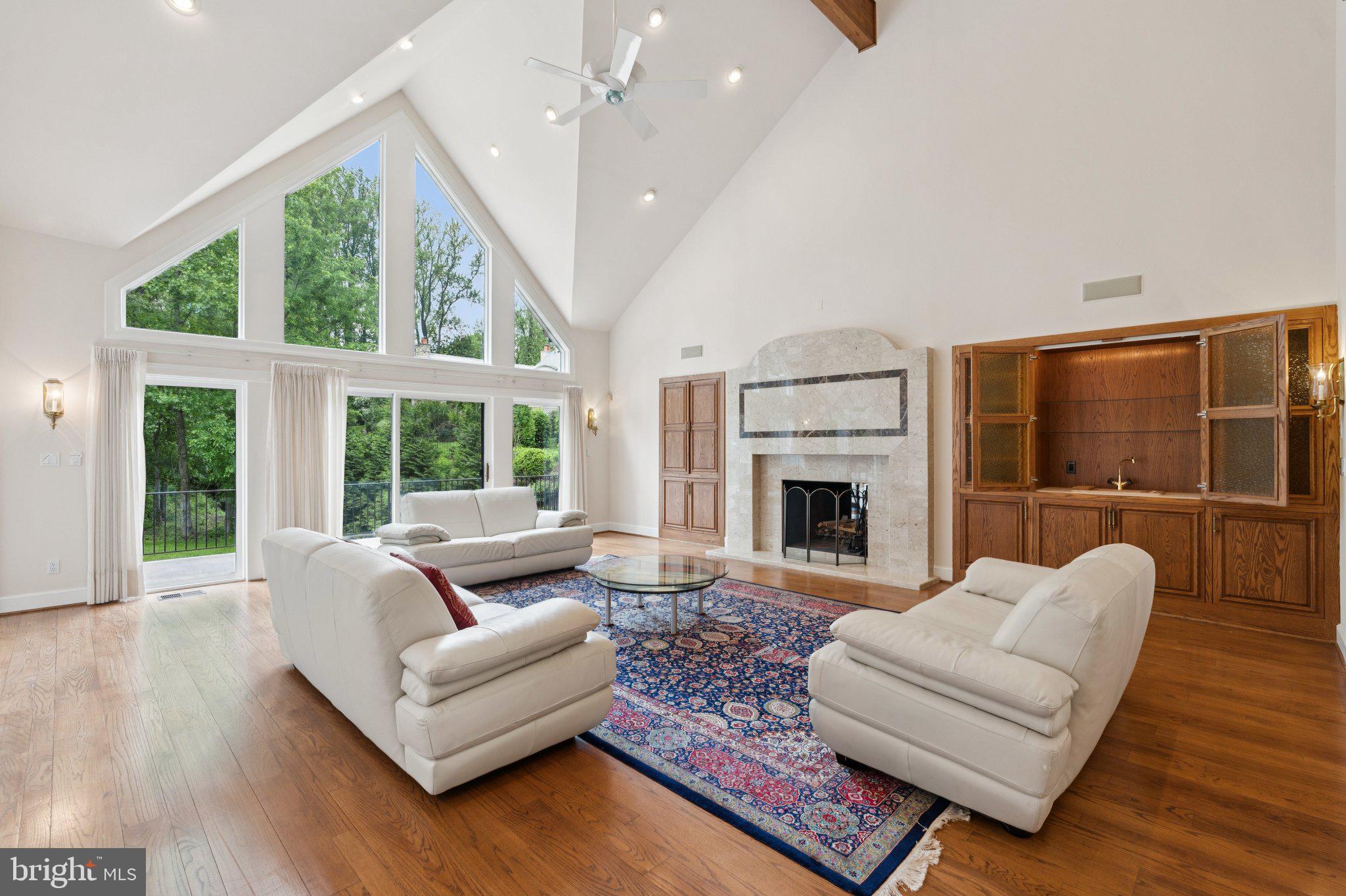 6723 Georgetown Pike McLean, VA 22101 - Photo 14 of 34 The Great Room - Large Windows and Fireplace