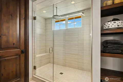 a bathroom with a shower