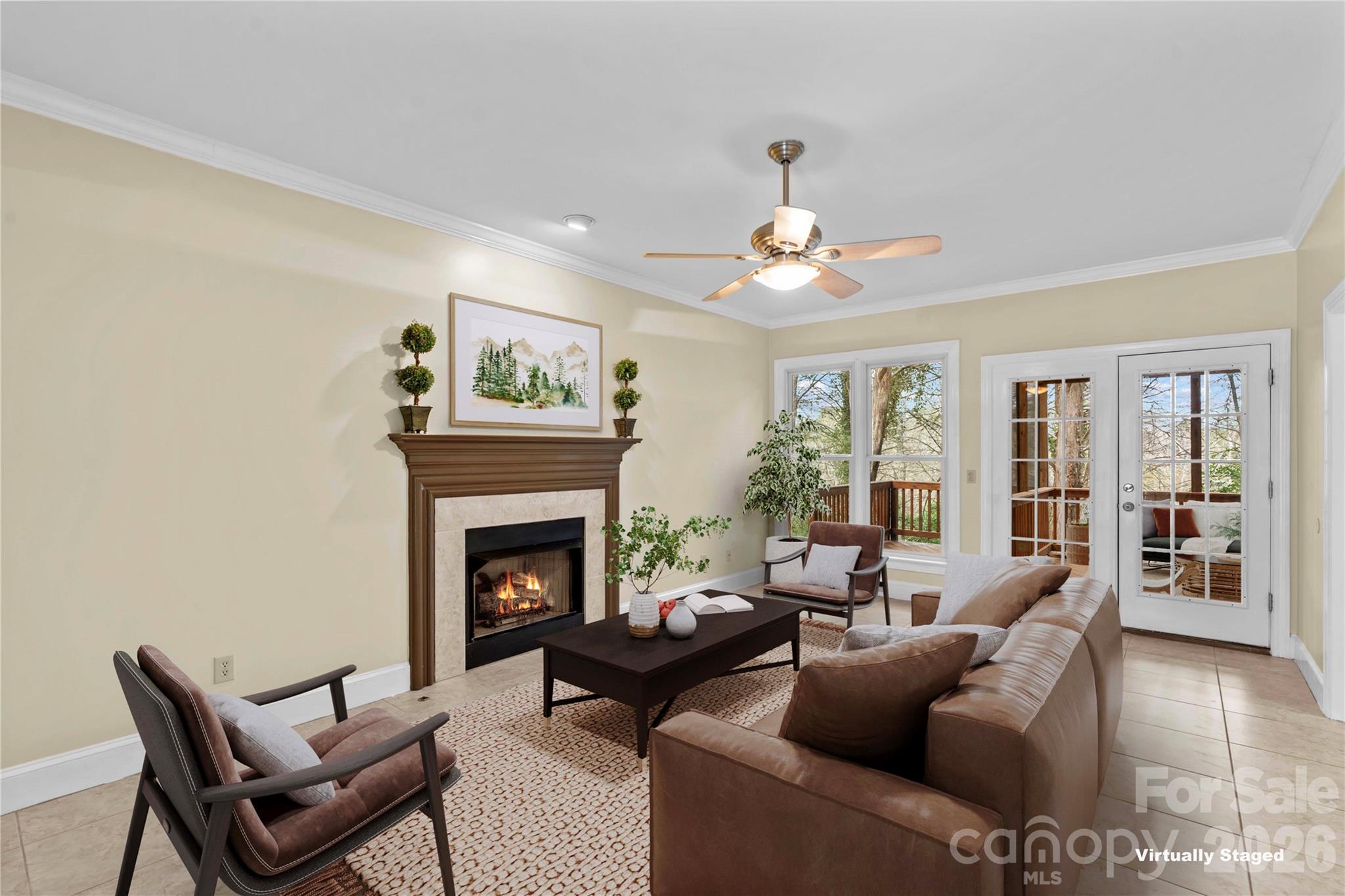 131 Morrison Hill Road Davidson, NC 28036 - Photo 13 of 47 a living room with furniture and a fireplace