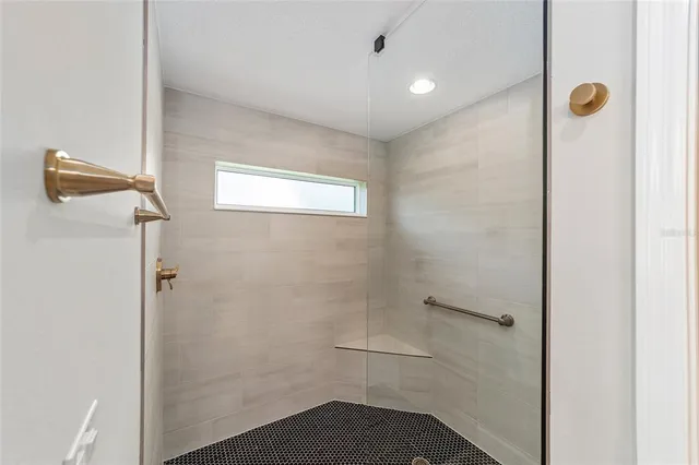 a bathroom with a shower