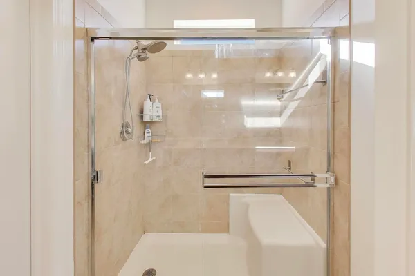 a bathroom with a shower