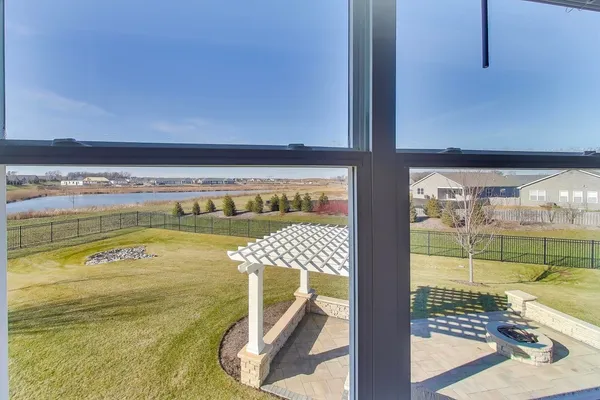 a view of a swimming pool and outdoor space