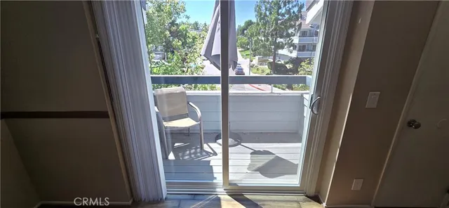 a view of a glass door