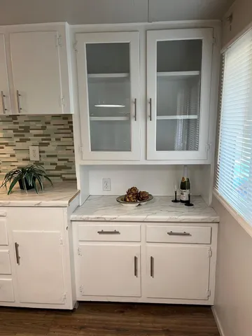 a close view of appliances and cabinets