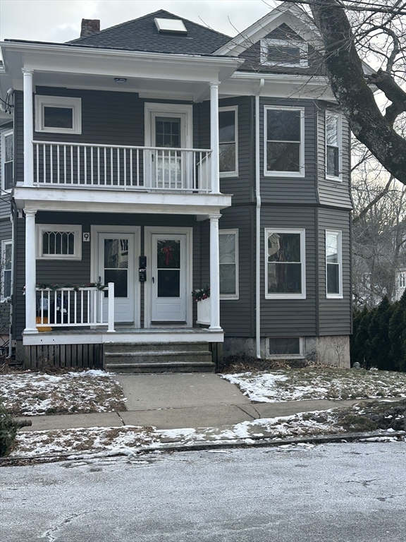 a front view of a house