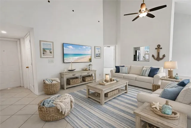 a living room with furniture and a couch