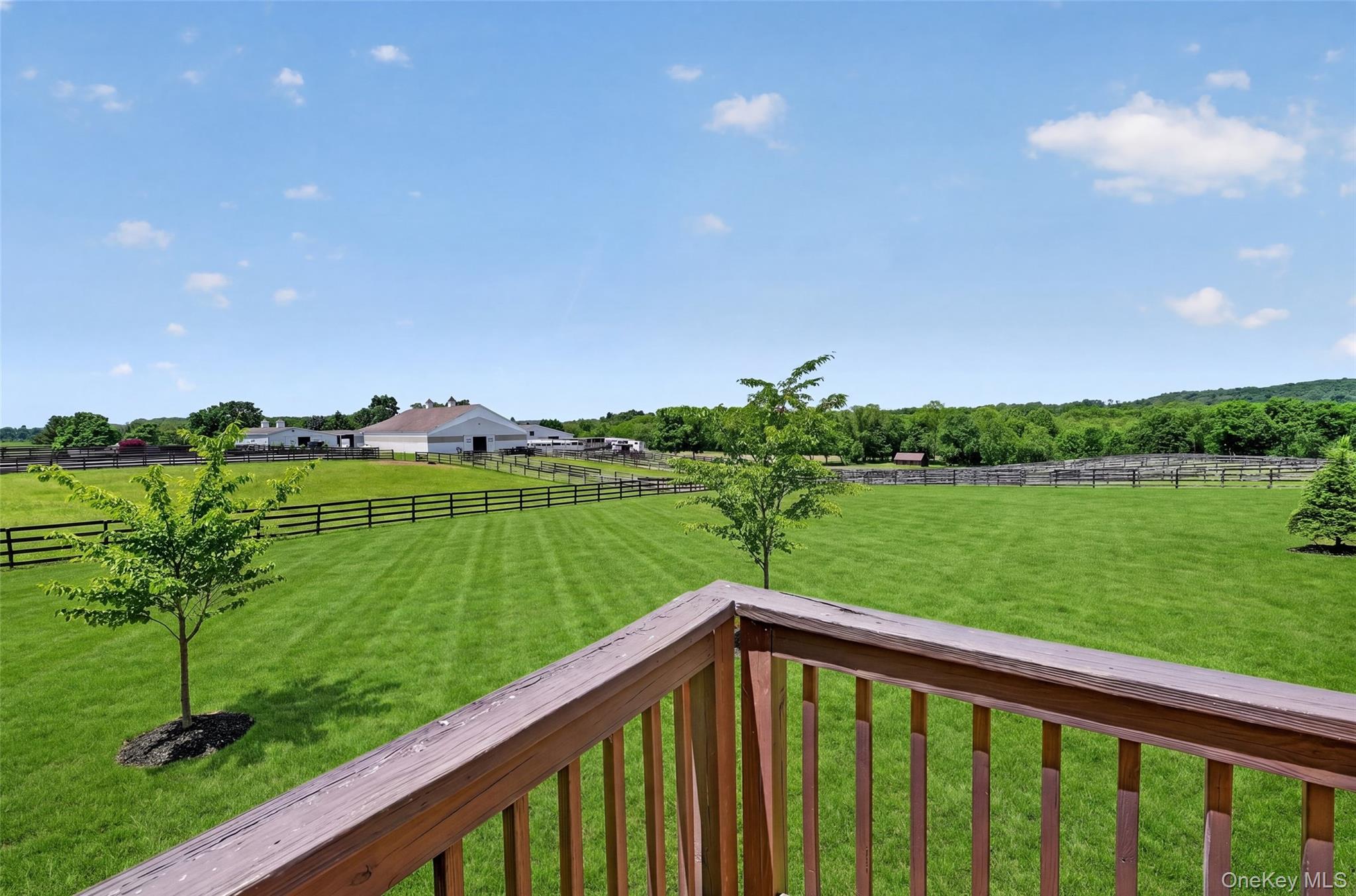 19 Bull Mine Road Chester, NY 10918 - Photo 39 of 42 View from deck of Expansive grounds featuring a large barn structure and fenced pastures