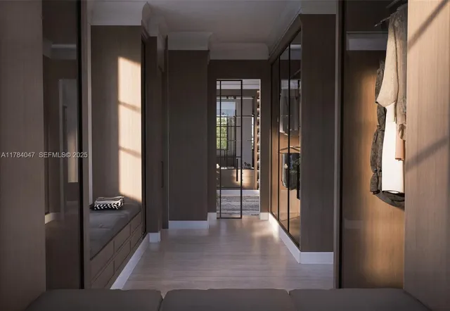 a view of walk in closet with window