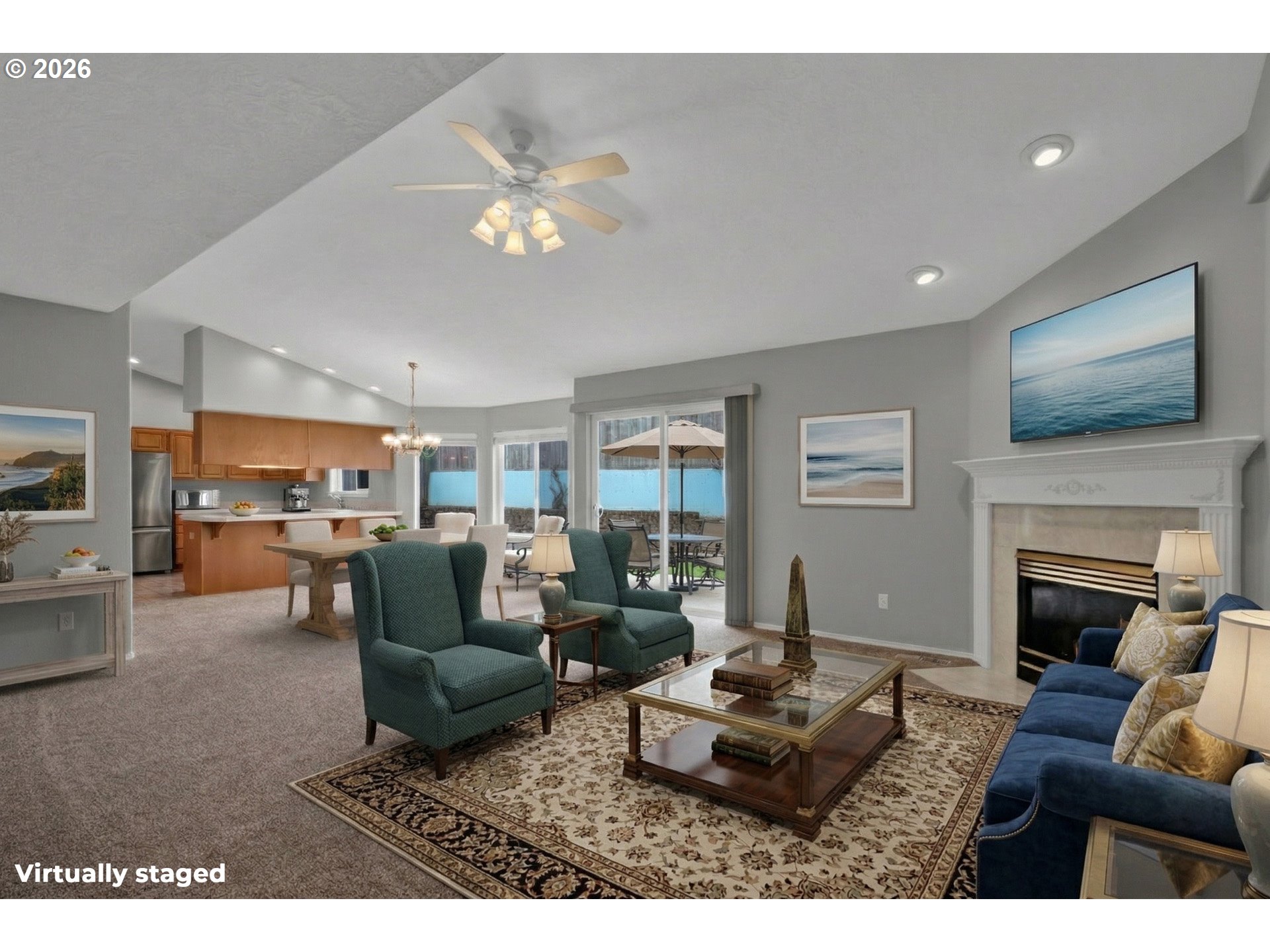 4159 Kurth Street South Salem, OR 97302 - Photo 7 of 37 a living room with furniture and a fireplace