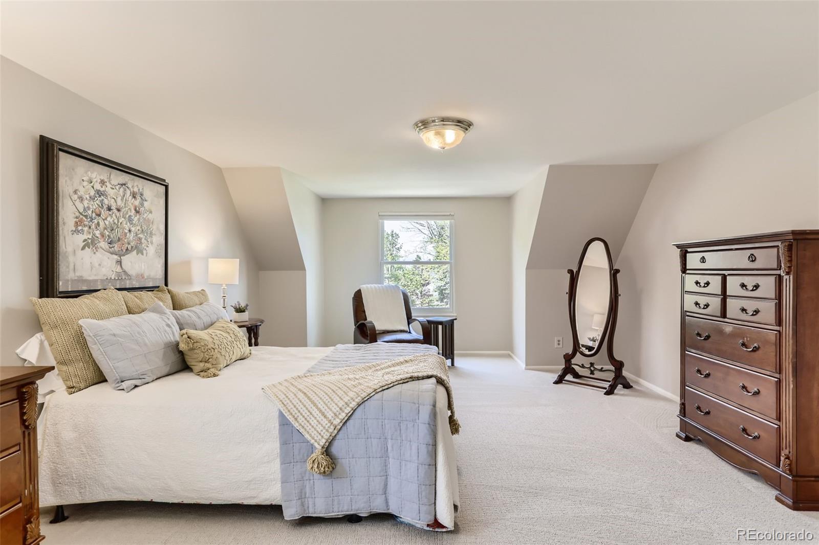 2185 Thistle Ridge Circle Highlands Ranch, CO 80126 - Photo 19 of 37 a bedroom with a bed and a dresser