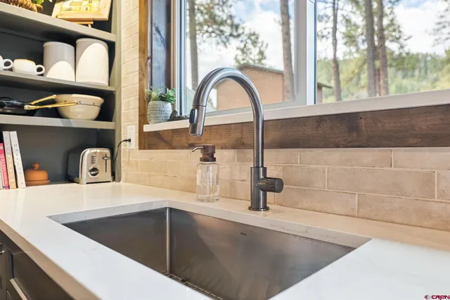 a close view of sink and tap