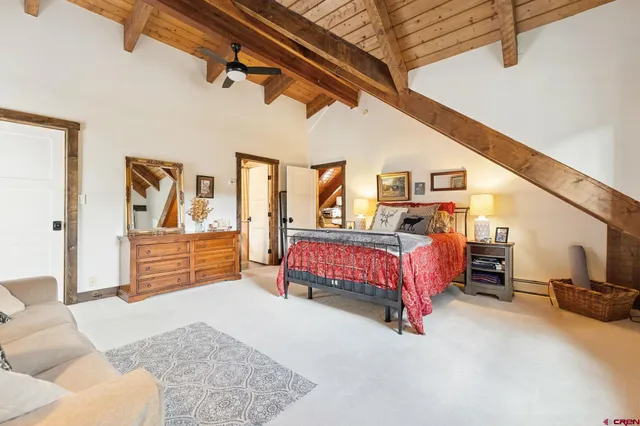 a bedroom with furniture