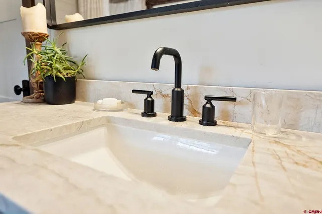 a living room with furniture windows and a potted plant