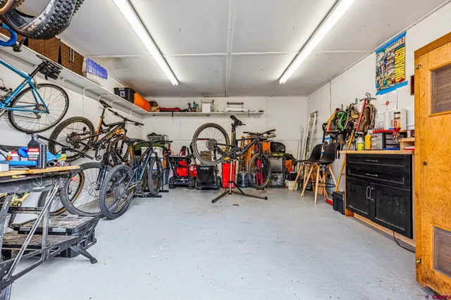 a view of a patio with furniture