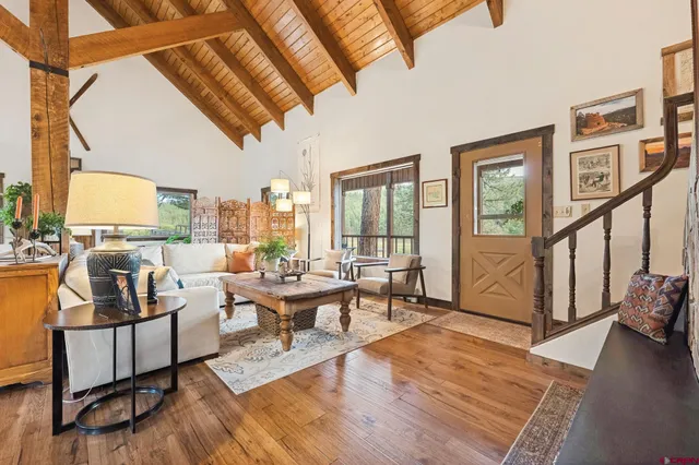 a living room with furniture