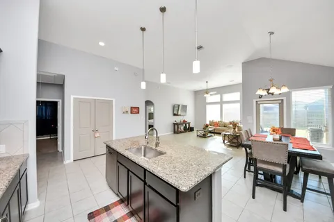 a view of a dining room and livingroom