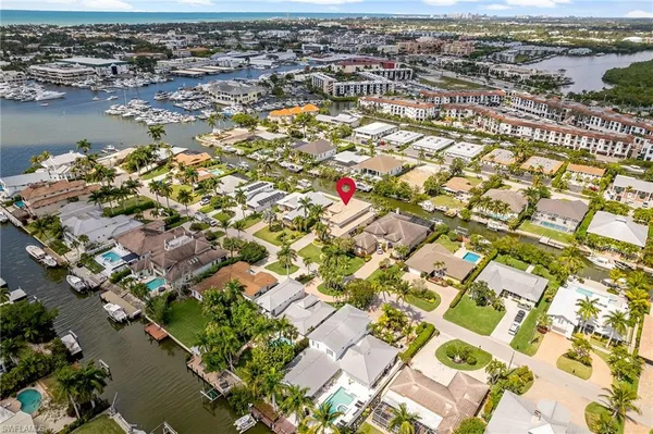 an aerial view of residential building with outdoor space