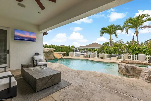 a living room with furniture