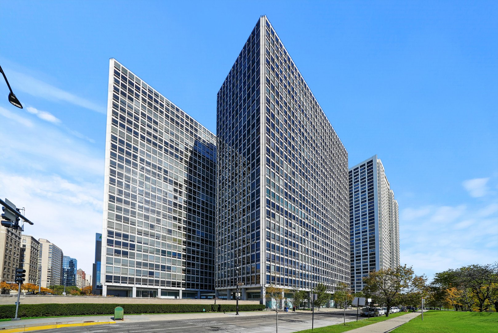 a view of a tall building