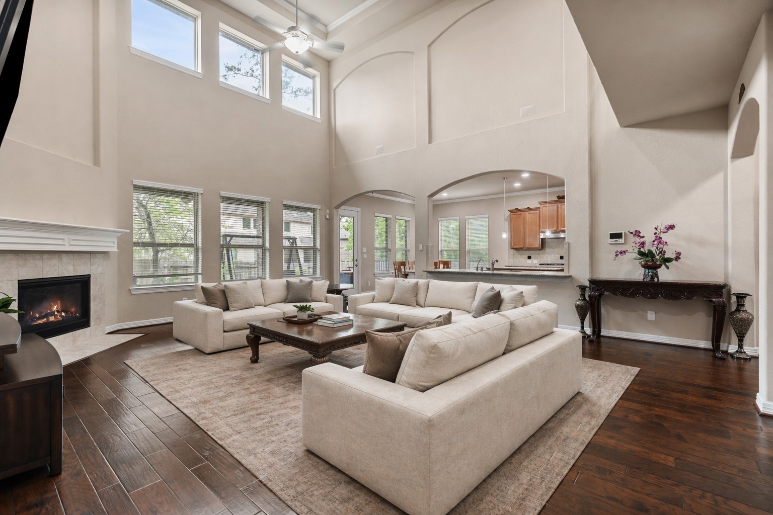 2607 Tree Swallow Bluff Path Spring, TX 77389 - Photo 12 of 44 a living room with furniture and a fireplace