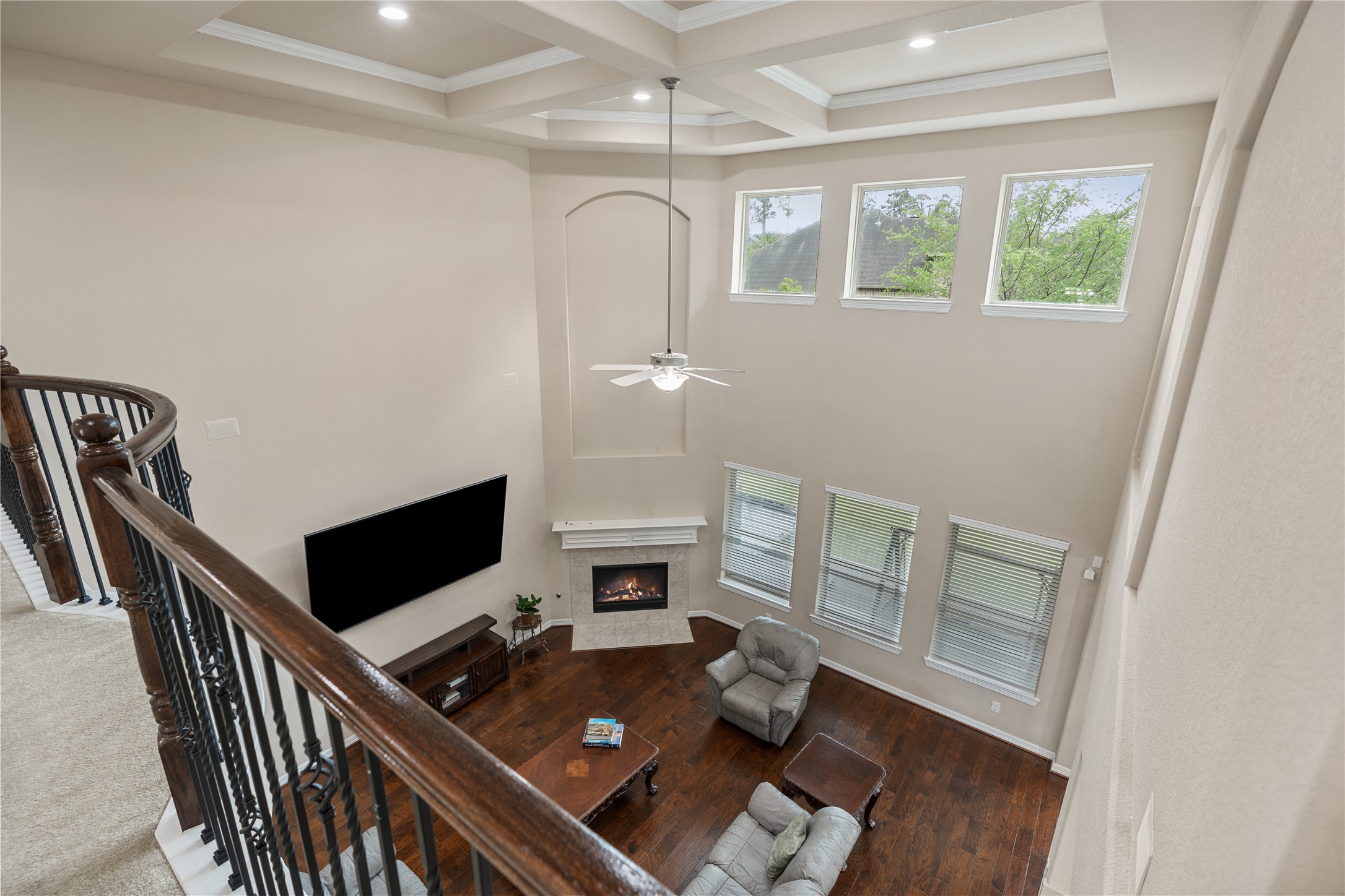 2607 Tree Swallow Bluff Path Spring, TX 77389 - Photo 23 of 44 a living room with furniture and a flat screen tv