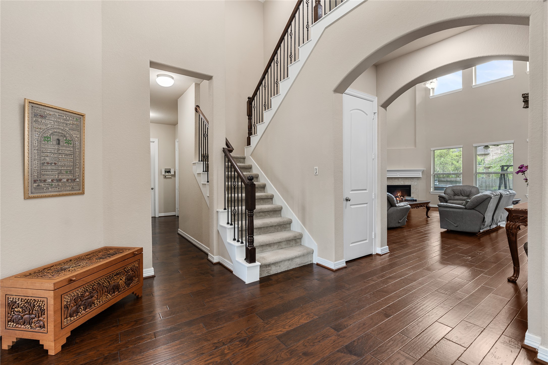 2607 Tree Swallow Bluff Path Spring, TX 77389 - Photo 6 of 44 a living room with furniture and a wooden floor