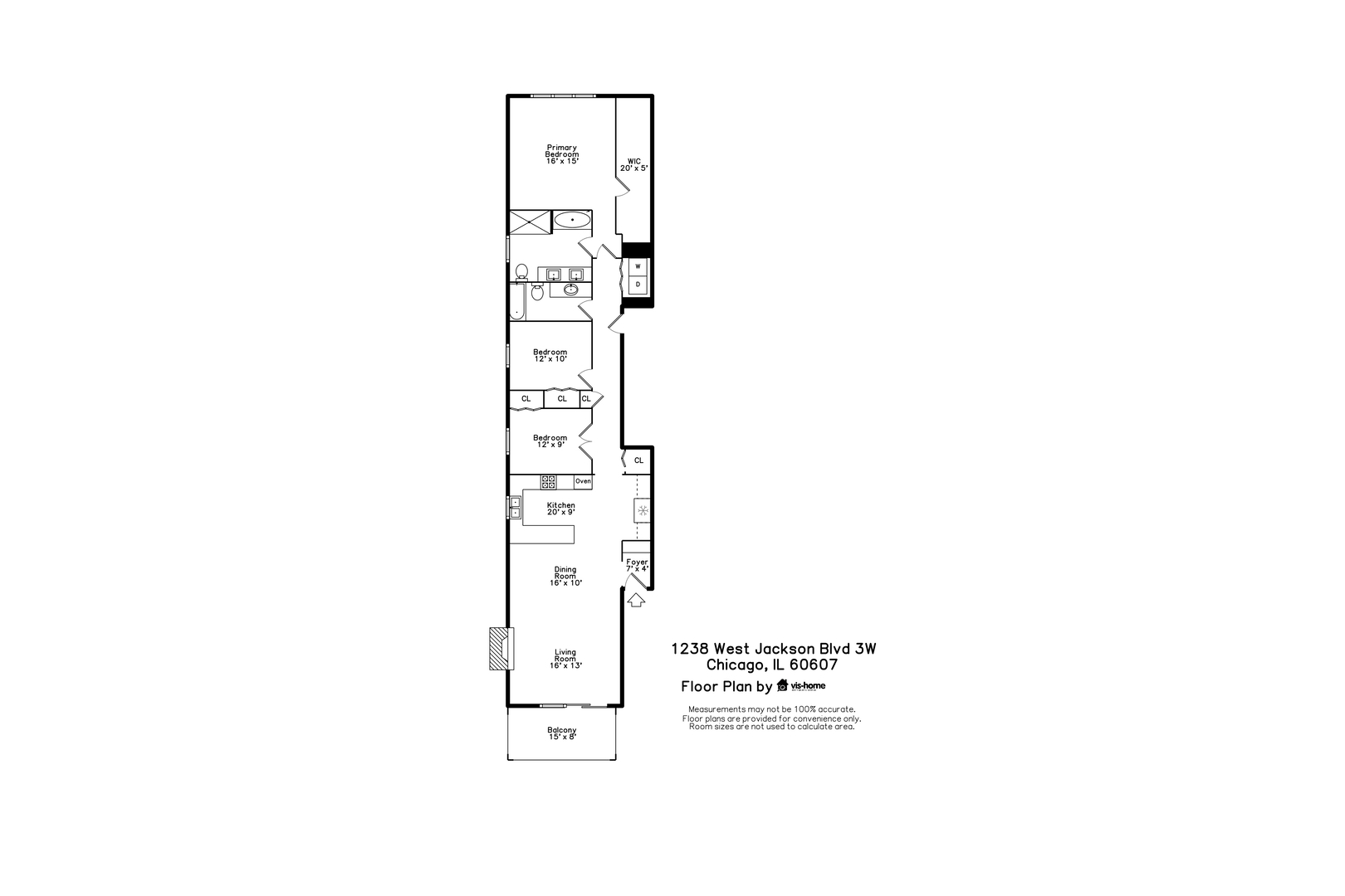 1238 West Jackson Boulevard, Unit 3W Chicago, IL 60607 - Photo 23 of 23 a picture of a bench in a bathroom