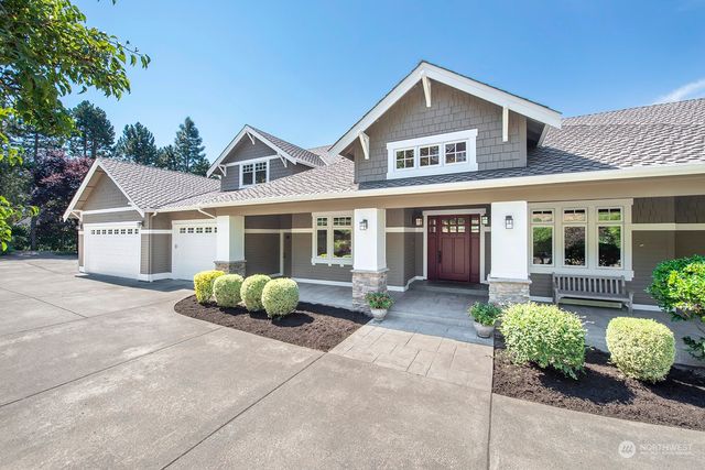 a front view of a house with patio
