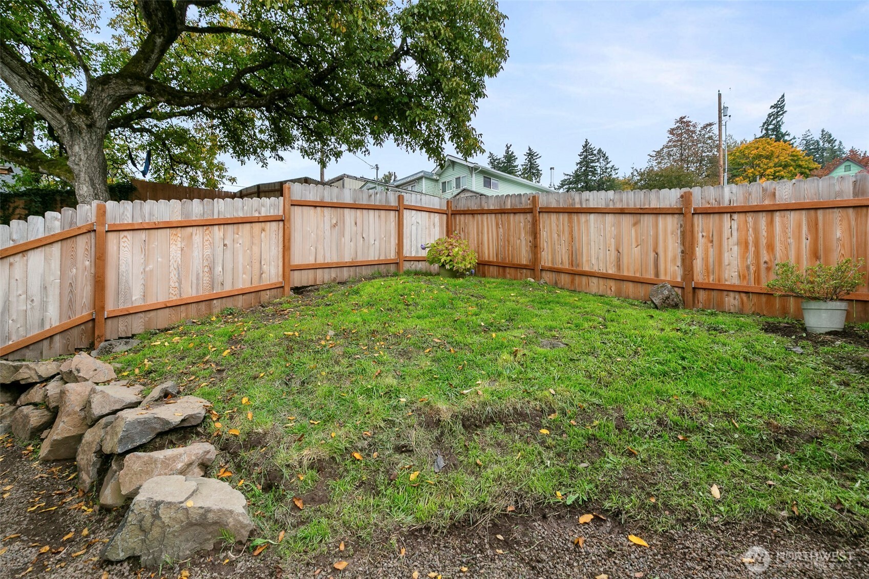 569 North 3rd Kalama, WA 98625 - Photo 20 of 22 a view of a backyard with wooden fence