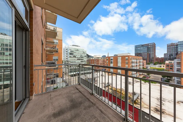 a view of city from a balcony